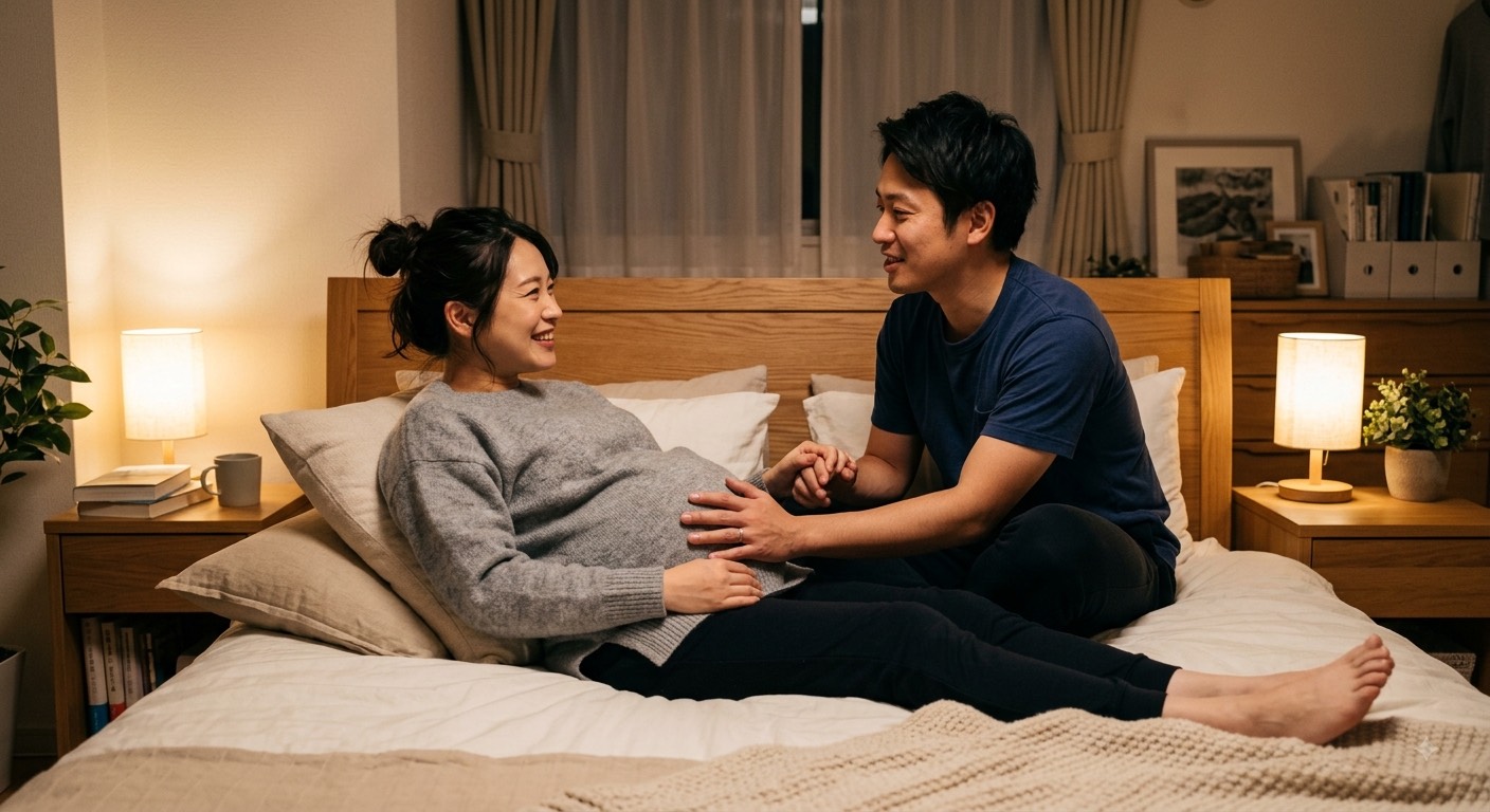リビングで今後の生活について話し合う夫婦のイメージ画像(本人ではなくイメージ)